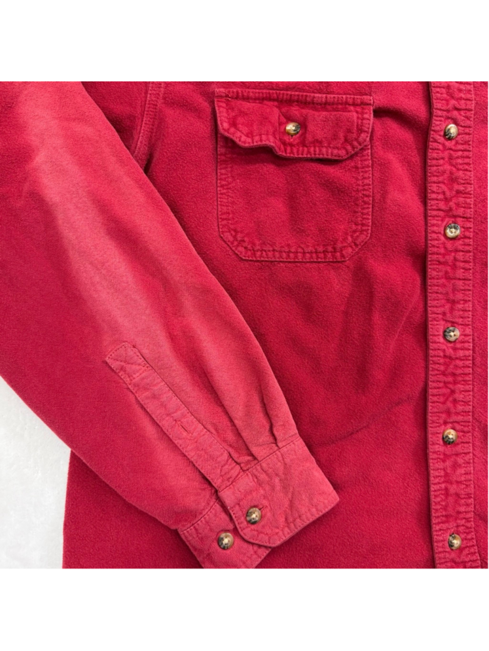 Men's Vintage Eddie Bauer Chamois Heavyweight‎ Casual Button Down Shirt XL Red - Picture 8 of 16